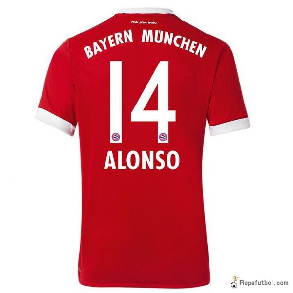 Camiseta Bayern de Múnich Replica Primera Ropa Alonso 2017/18 Rojo